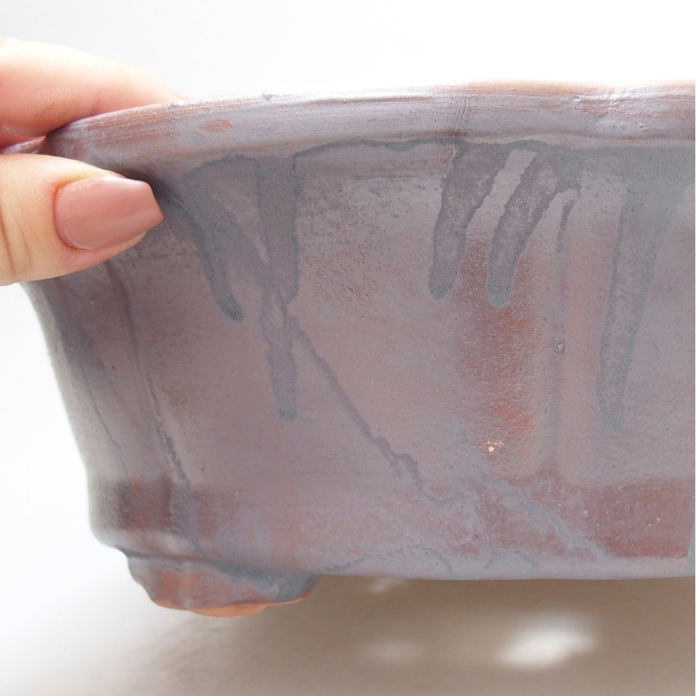 Bonsaischale aus Keramik 26,5 x 26,5 x 8 cm, metallfarben