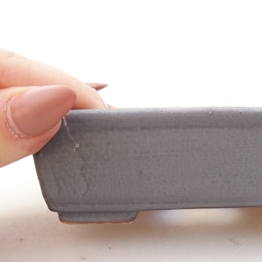 Bonsaischale aus Keramik 11 x 8,5 x 3,5 cm, metallfarben