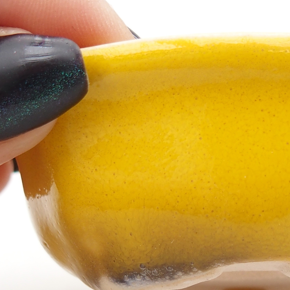 Mini-Bonsaischale 6,5 x 6,5 x 2,5 cm, gelb