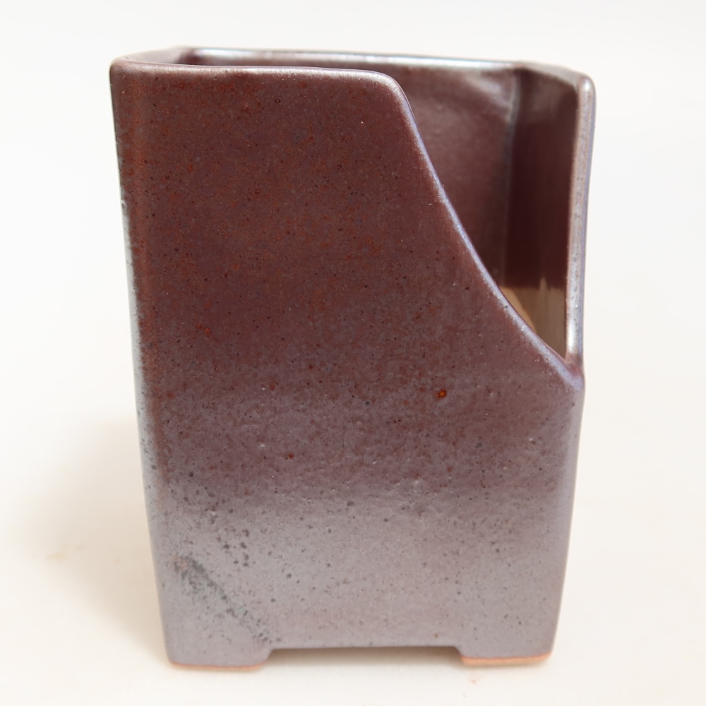 Keramik-Bonsai-Schale 8 x 8 x 10 cm, metallfarben