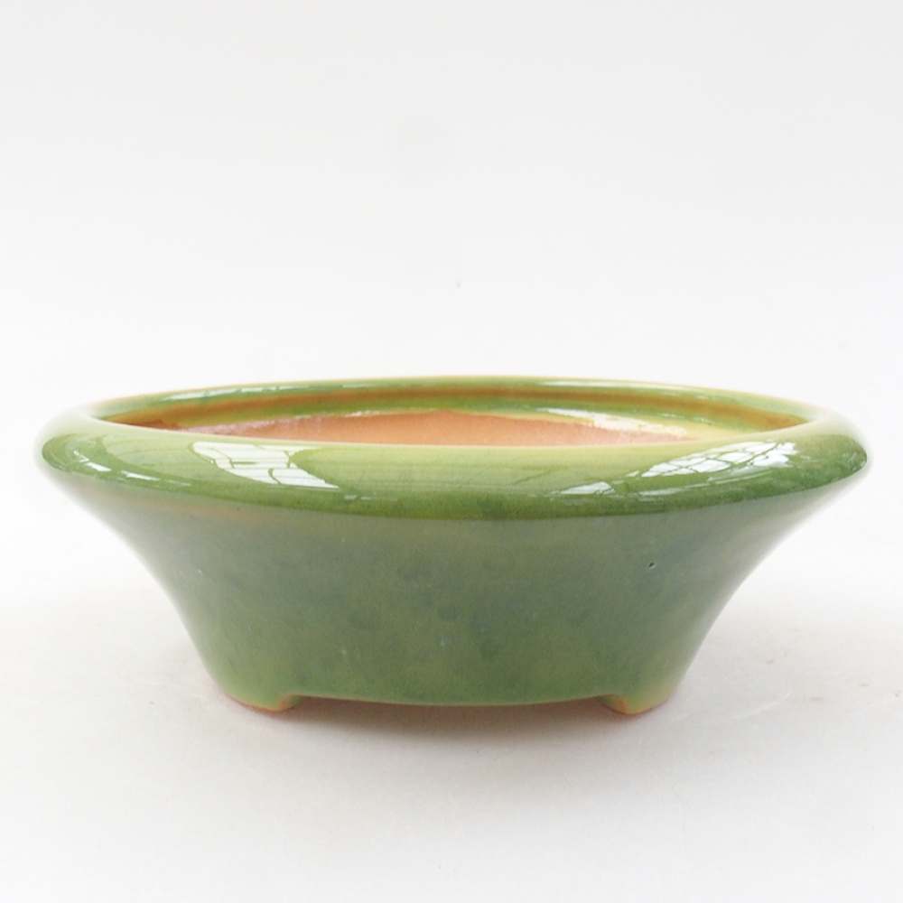 Bonsaischale aus Keramik 13,5 x 13,5 x 5 cm, grün
