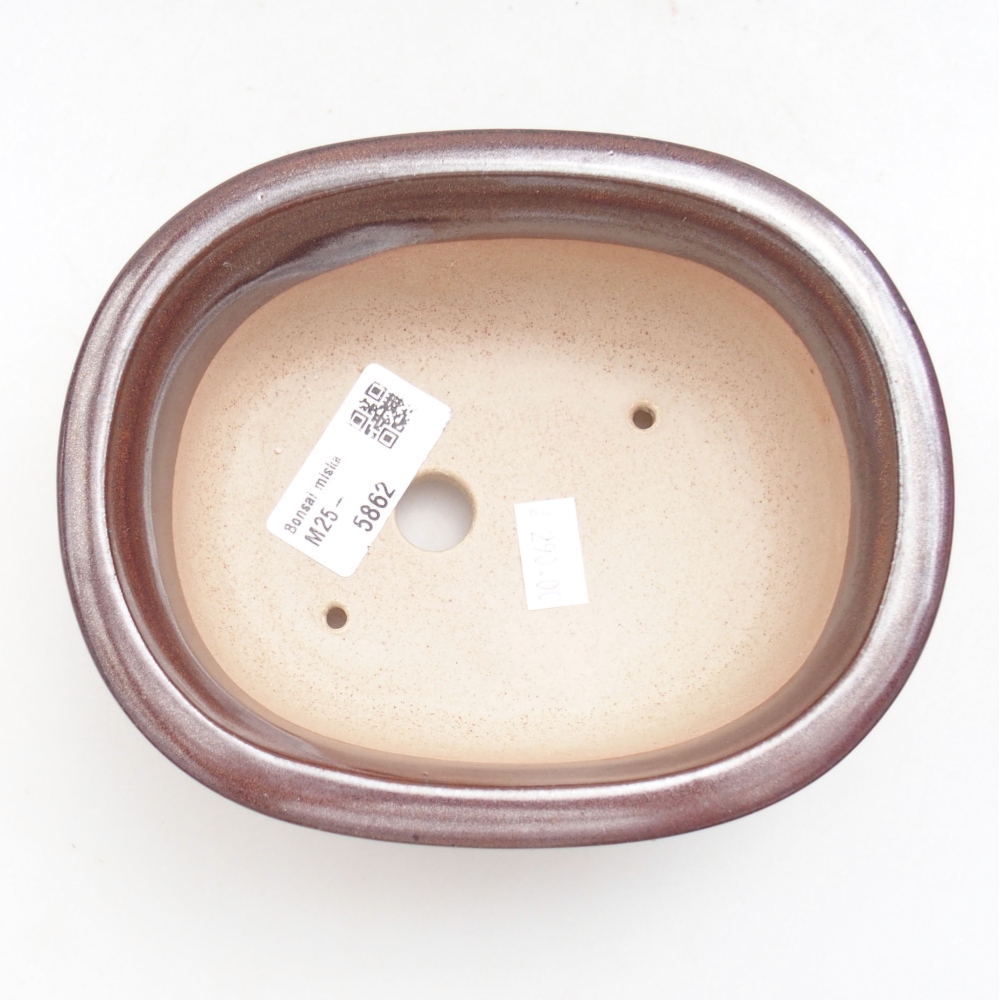 Bonsaischale aus Keramik 15,5 x 12 x 6 cm, braun