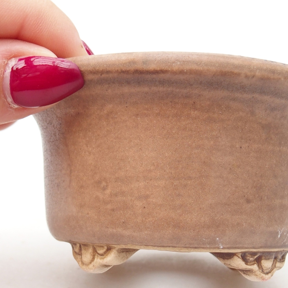 Bonsaischale aus Keramik 9 x 9 x 3,5 cm, rosa