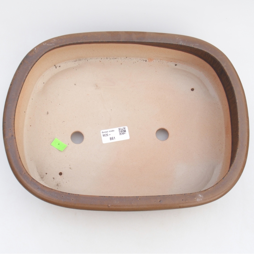 Bonsaischale aus Keramik 31,5 x 24 x 8 cm, braun