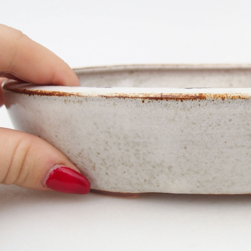 Bonsaischale aus Keramik 22 x 17 x 4 cm, weiß