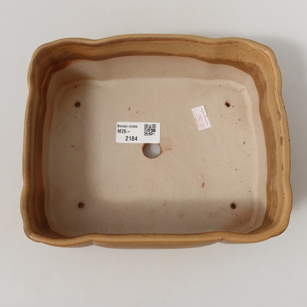 Keramik-Bonsai-Schale 20,5 x 17,5 x 7 cm, Farbe: Beige
