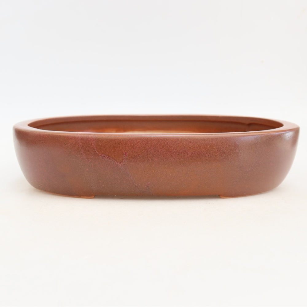 Keramik-Bonsai-Schale 27 x 21 x 5,5 cm, Farbe: weinrot