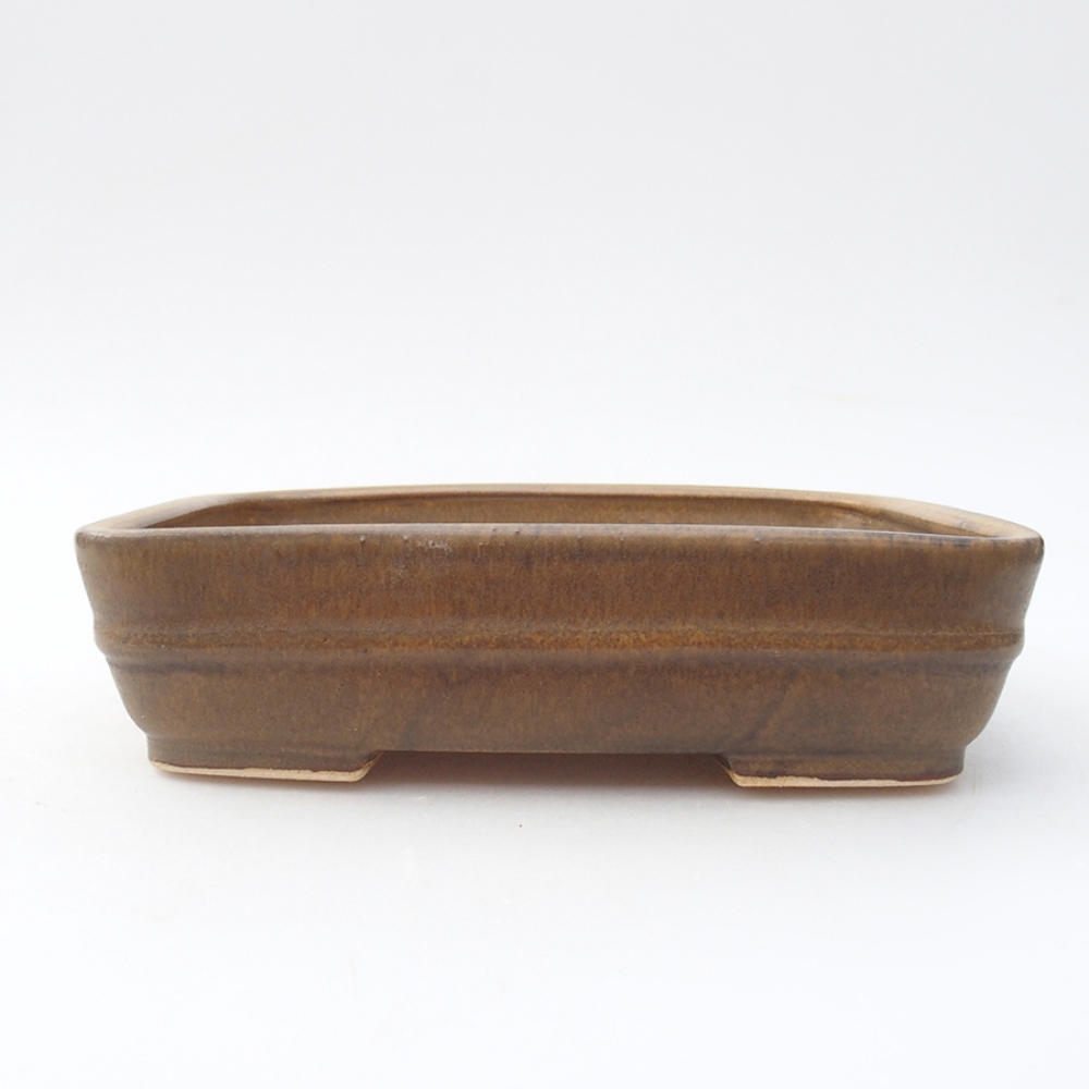 Bonsaischale aus Keramik 17,5 x 14 x 4,5 cm, braun
