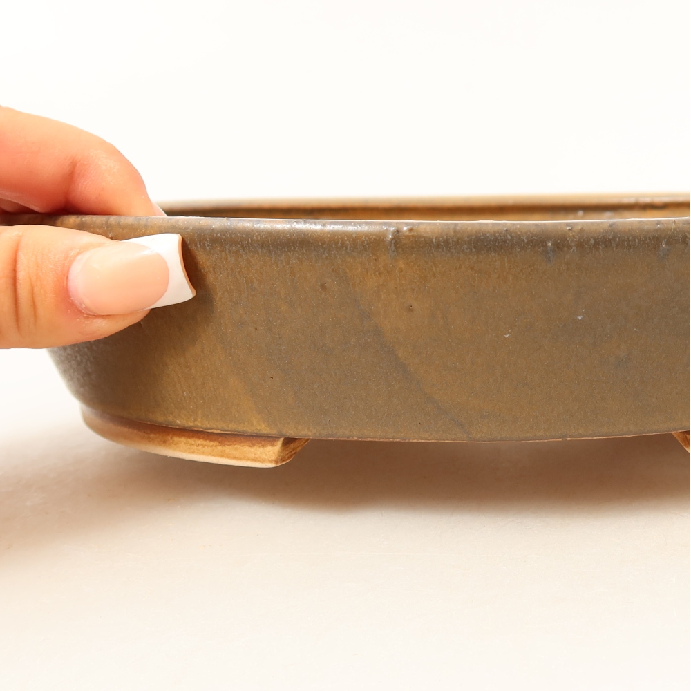 Bonsaischale aus Keramik 21 x 19 x 4,5 cm, braun