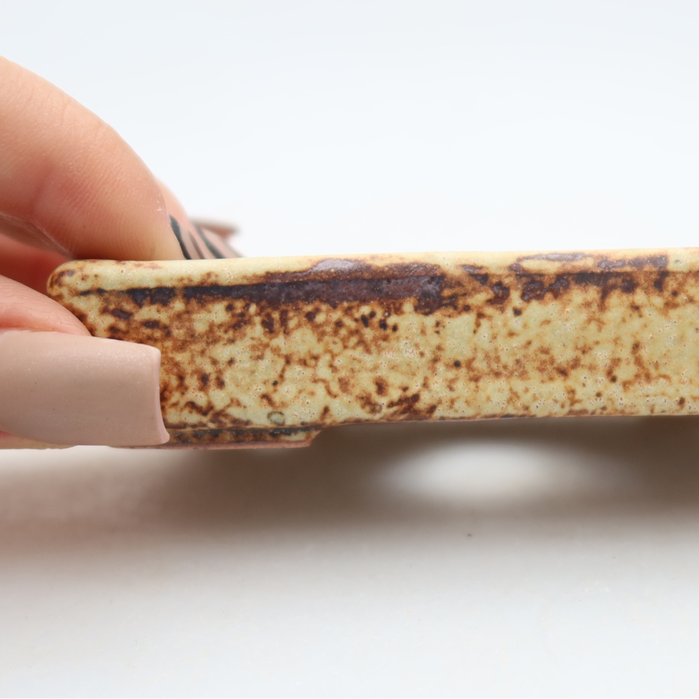 Bonsaischale aus Keramik 10 x 7 x 2 cm, Farbe beige