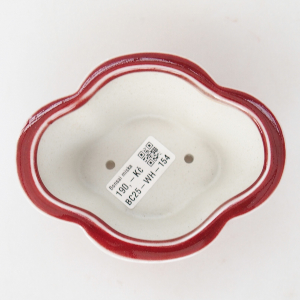 Bonsaischale aus Keramik 12,5 x 10 x 5,5 cm, Farbe rot