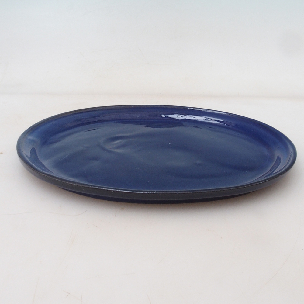 Bonsai oval Untertasse M - 22,5 x 18 x 1,5 cm - blau