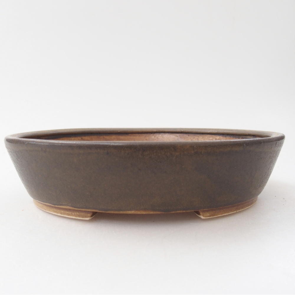 Bonsaischale aus Keramik 18,5 x 16,5 x 4,5 cm, braun