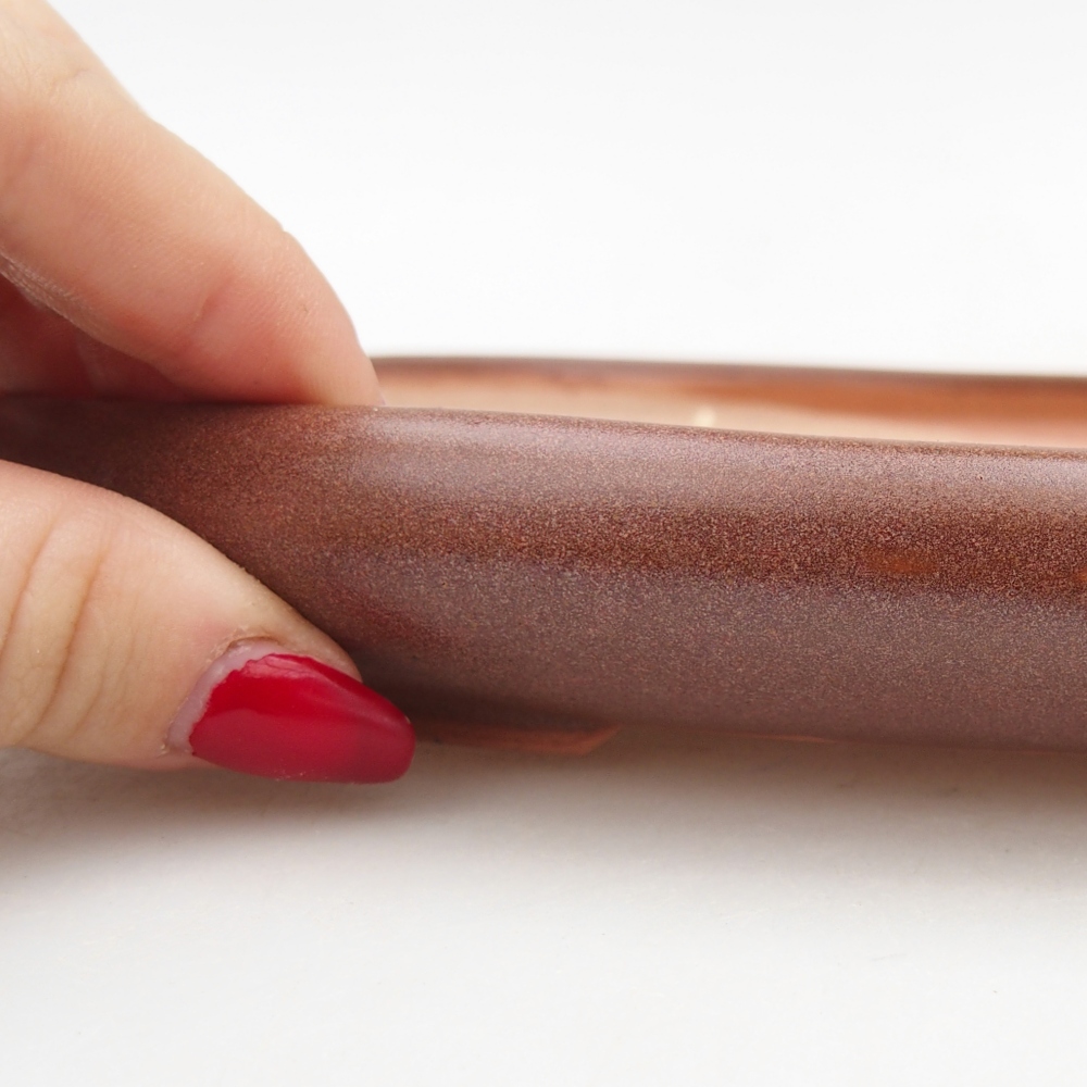 Bonsaischale aus Keramik 22 x 17 x 3 cm, braun