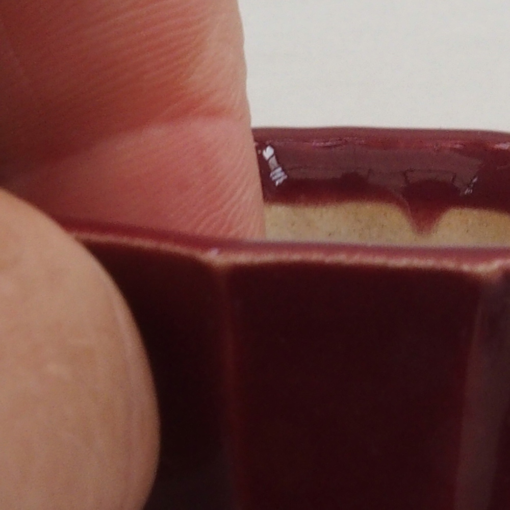 Mini-Bonsaischale 5 x 5 x 3 cm, bordeauxrot