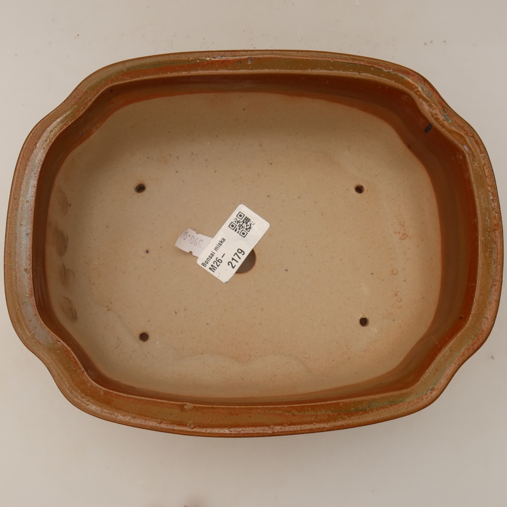 Bonsaischale aus Keramik 23 x 19 x 7 cm, braun