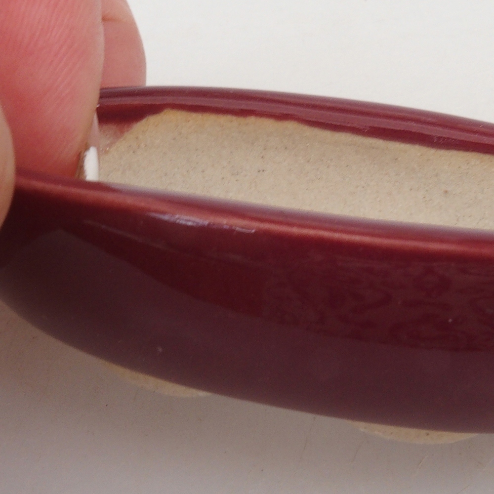 Mini-Bonsaischale 7 x 3 x 2 cm, bordeauxrot