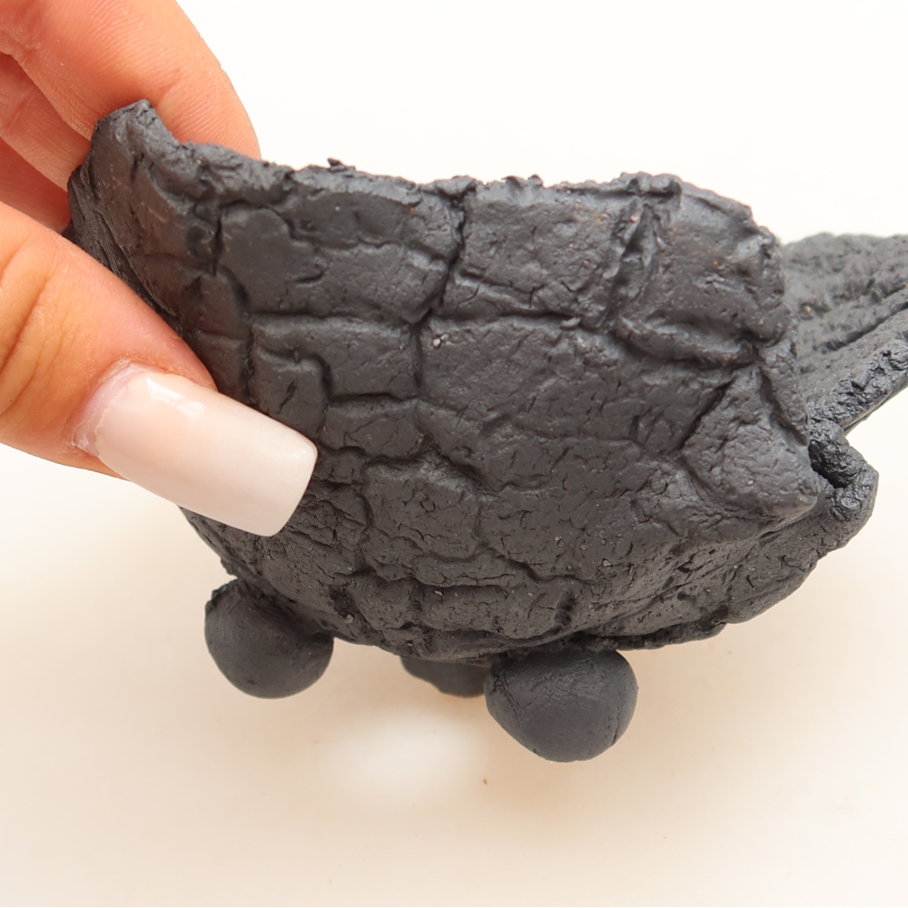 Keramikschale  11 x 11 x 7 cm, metallfarben
