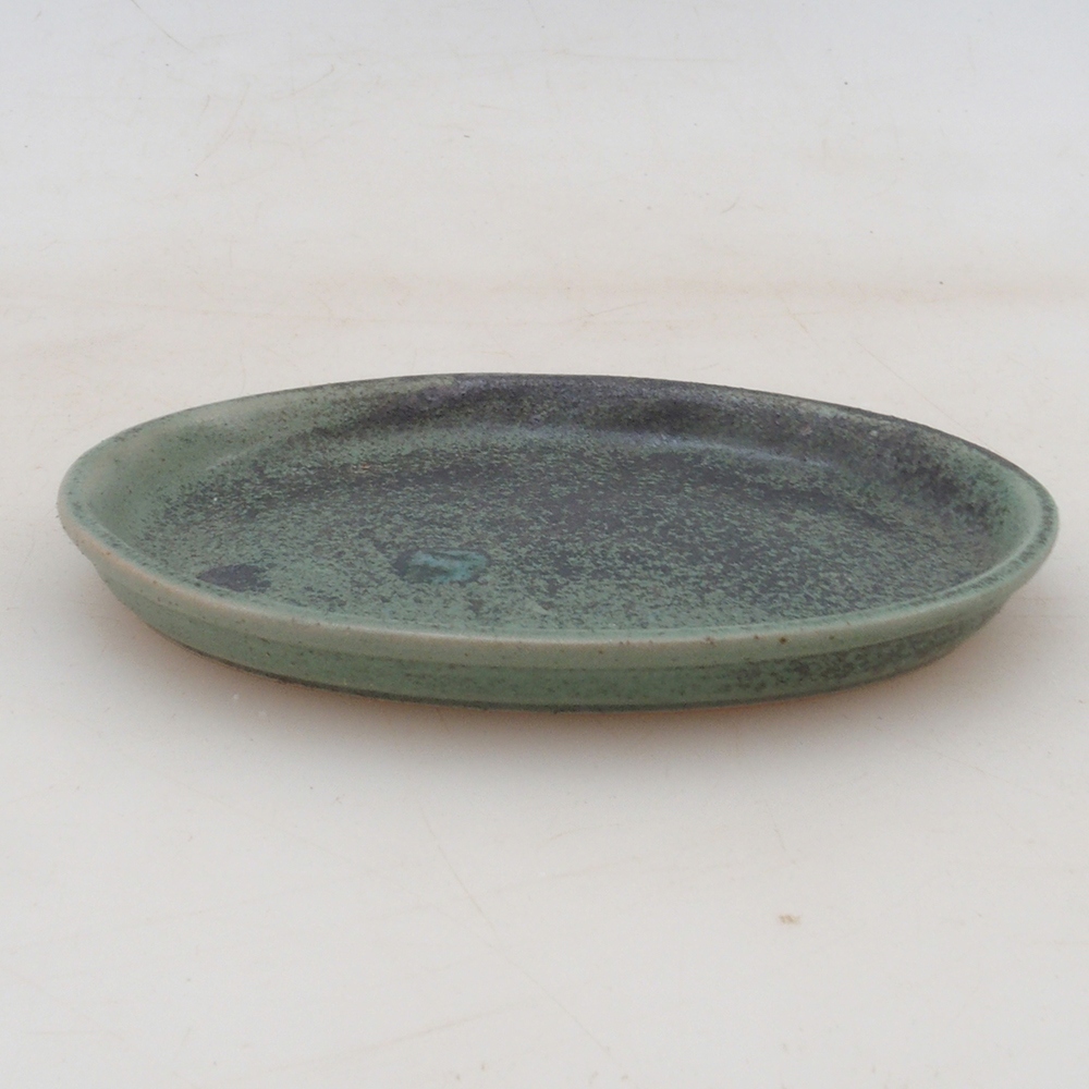 Keramische Untertasse H04 - 10,5 x 8 x 1 cm - grün