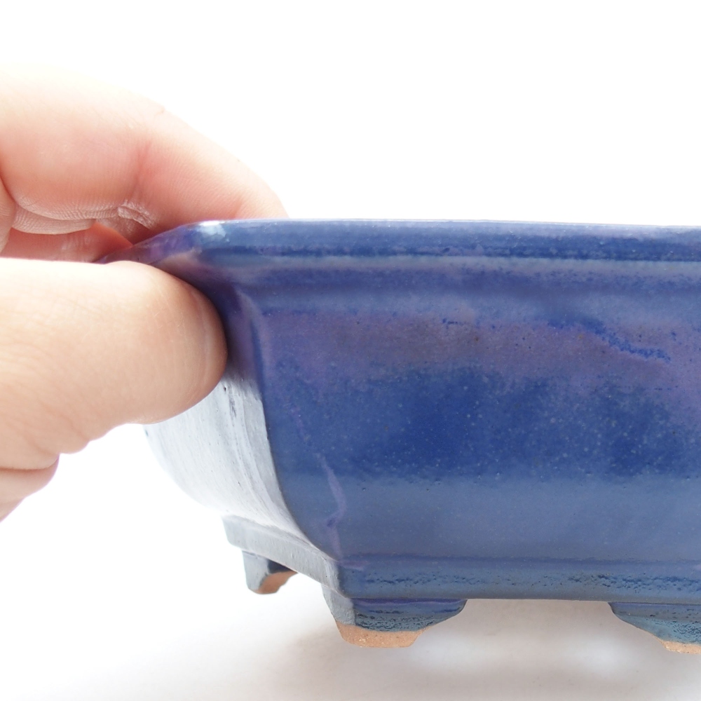 Bonsaischale aus Keramik 15,5 x 12 x 6 cm, Farbe blau