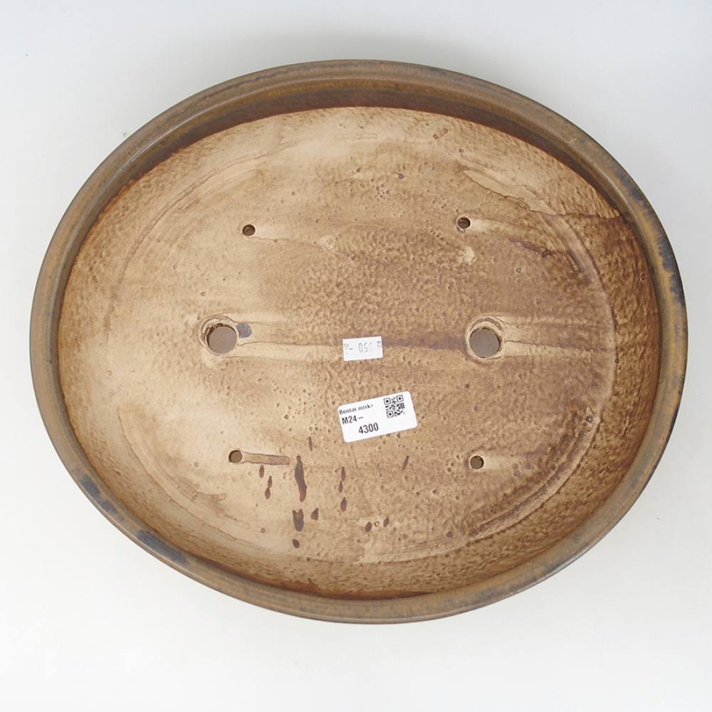 Bonsaischale aus Keramik 32 x 28 x 6 cm, braun