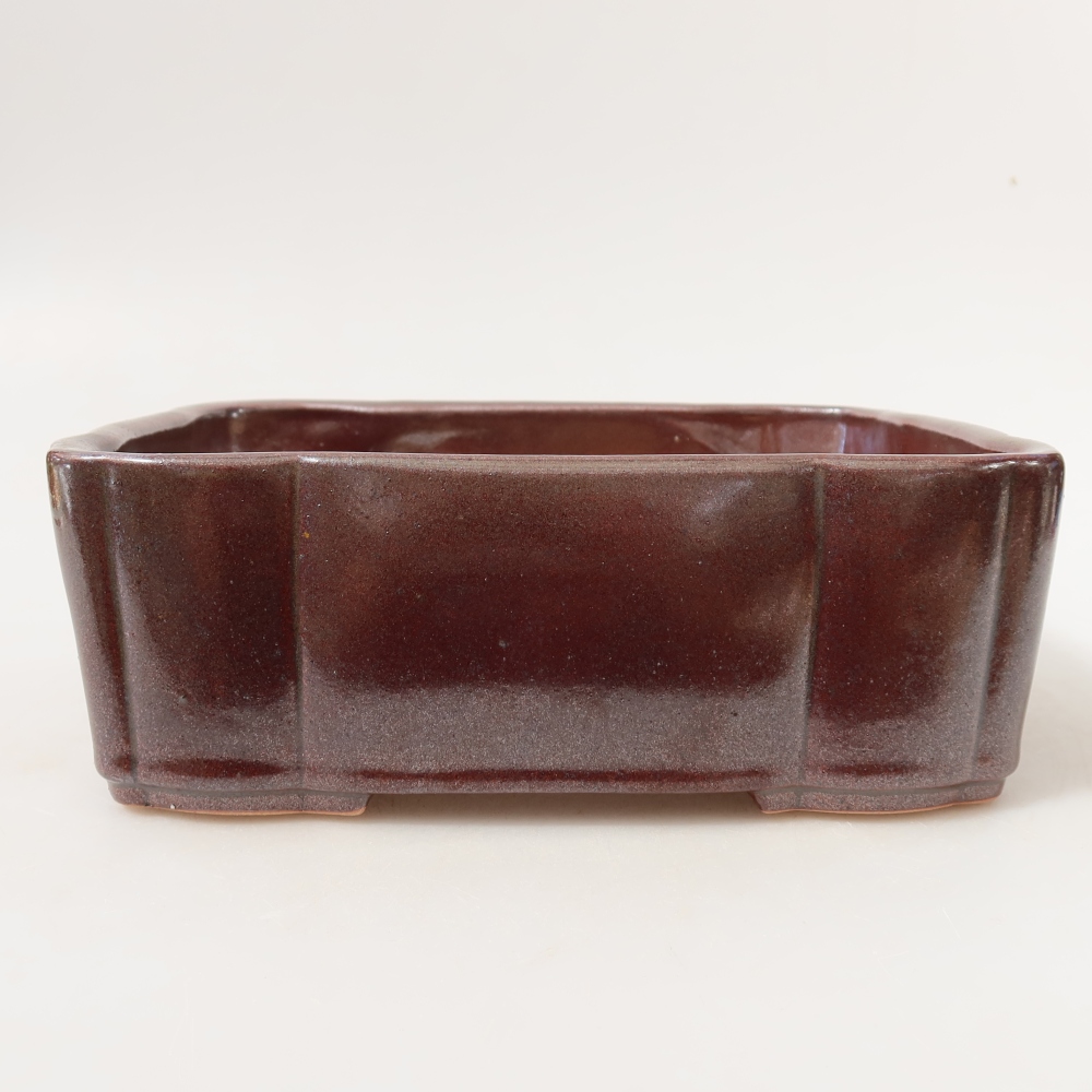 Bonsaischale aus Keramik 20,5 x 17,5 x 7 cm, braun