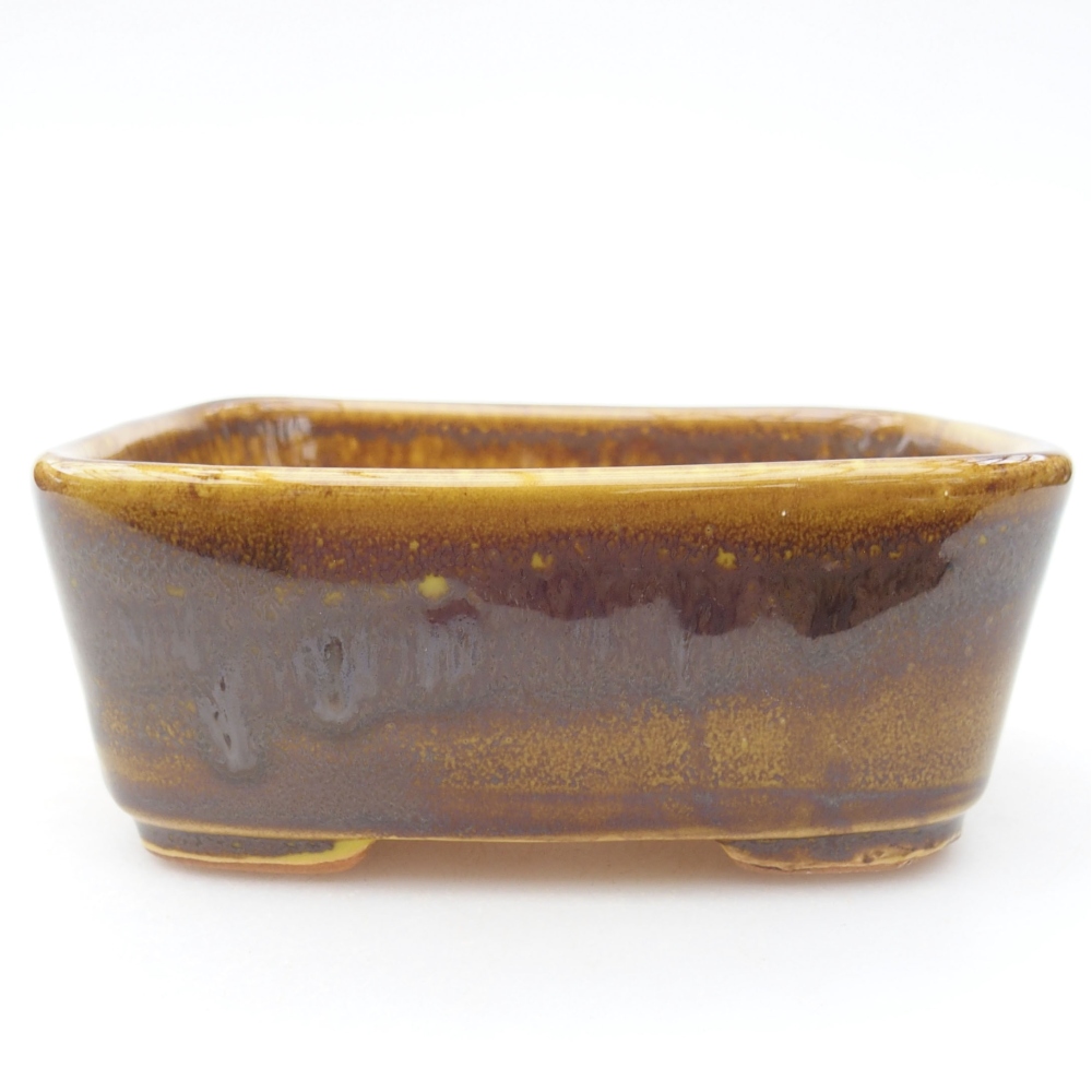 Bonsaischale aus Keramik 11 x 9,5 x 4,5 cm, gelb
