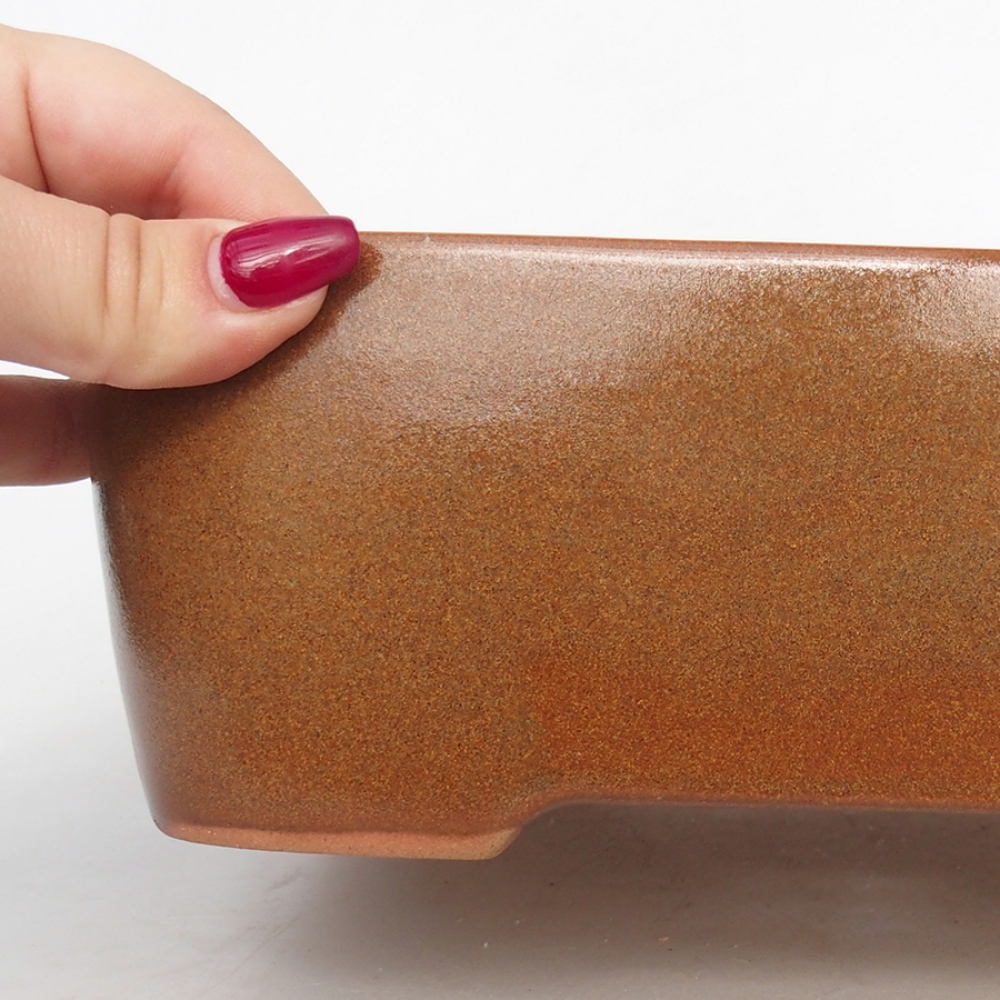 Bonsaischale aus Keramik 23,5 x 18 x 7,5 cm, braun