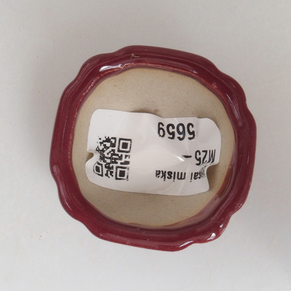 Mini-Bonsaischale 4,5 x 4,5 x 2,5 cm, bordeauxrot