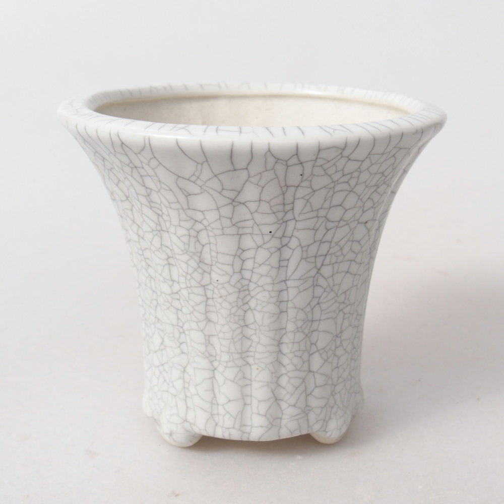 Bonsaischale aus Keramik 9 x 9 x 8 cm, Raku-Farbe