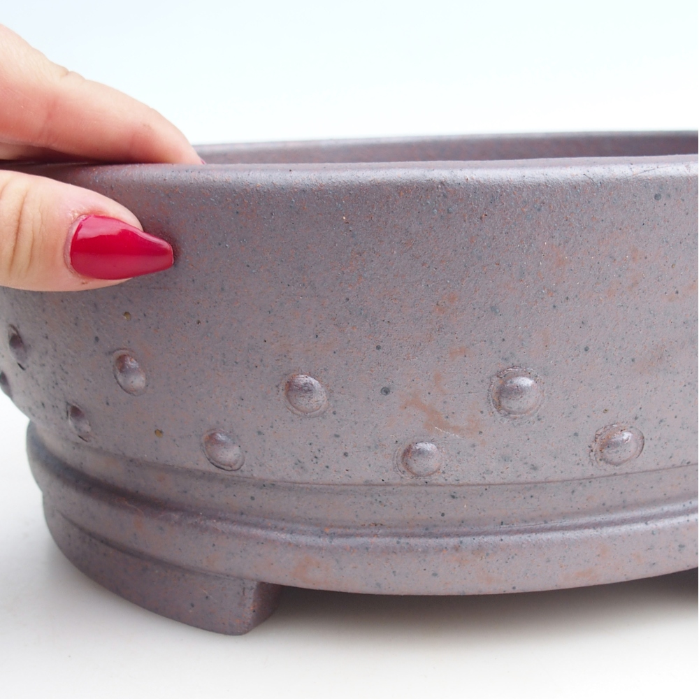 Bonsaischale aus Keramik 25,5 x 25,5 x 9,5 cm, metallfarben