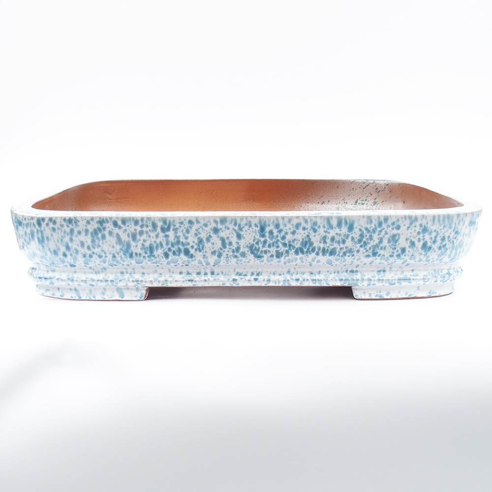 Schale 63 x 42 x 12 cm blau-weiß