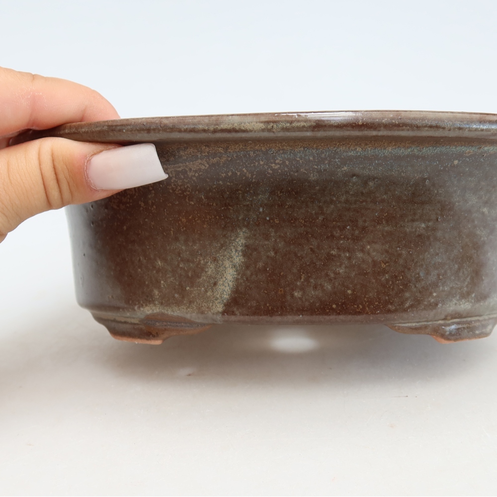 Keramik-Bonsai-Schale 19,5 x 15,5 x 6,5 cm, Farbe: braun