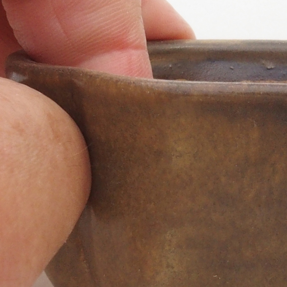 Bonsaischale aus Keramik 10 x 8,5 x 4 cm, braun