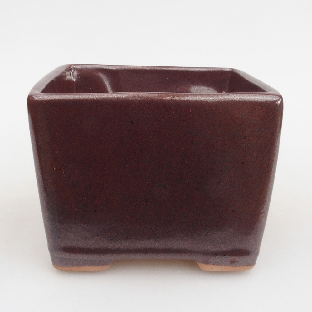 Bonsaischale aus Keramik 11 x 11 x 8,5 cm, braun