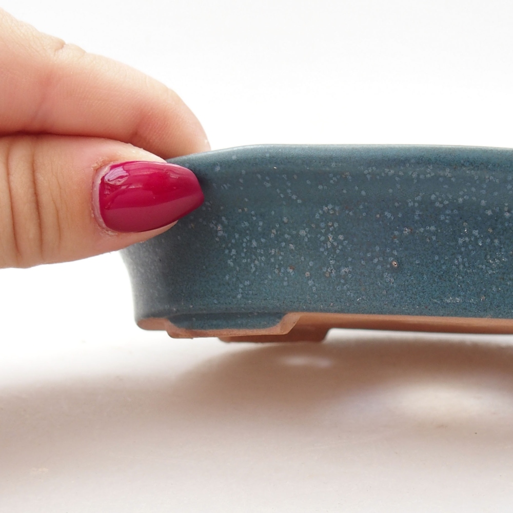 Bonsaischale aus Keramik 13 x 11 x 3 cm, Farbe blau