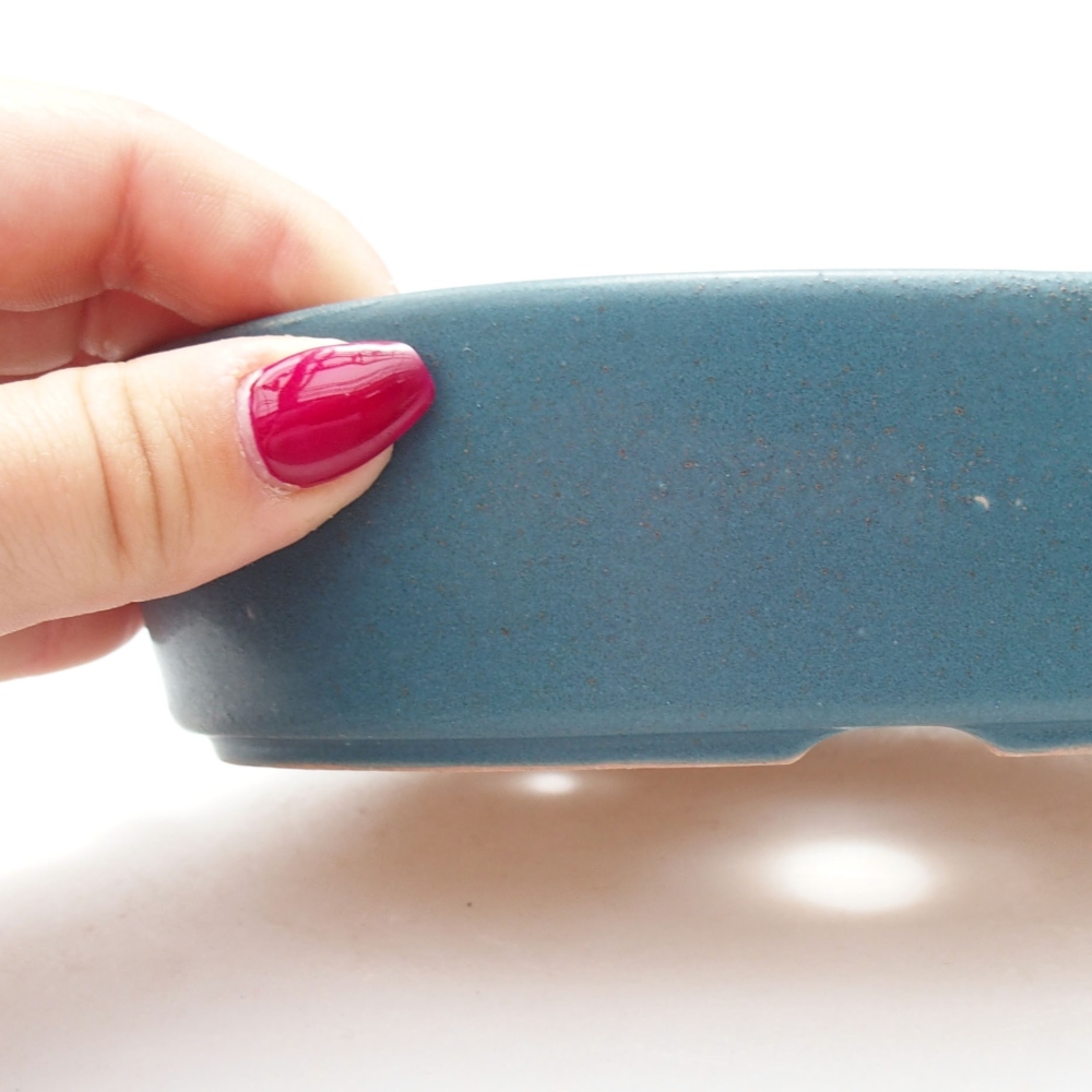 Bonsaischale aus Keramik 16 x 11,5 x 4 cm, Farbe blau