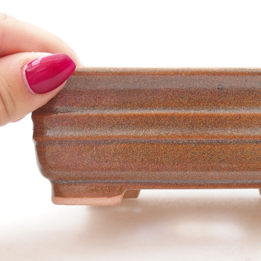 Bonsaischale aus Keramik 13,5 x 9,5 x 4,5 cm, braun