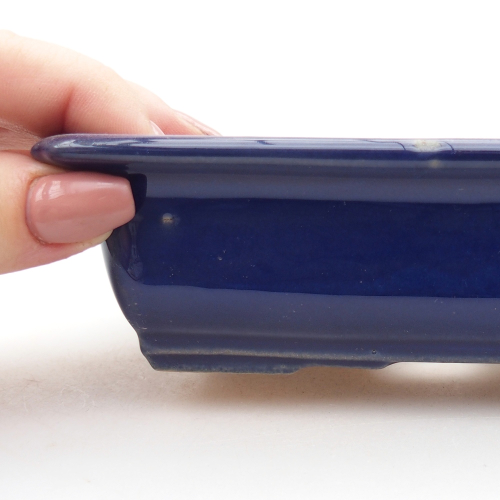 Bonsaischale aus Keramik 13,5 x 10 x 4 cm, Farbe blau