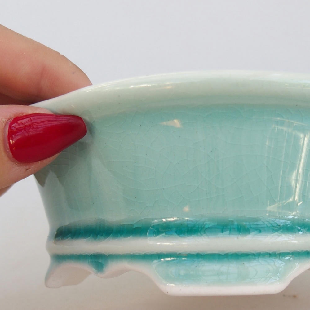 Bonsaischale aus Keramik 13 x 12 x 5 cm, grün