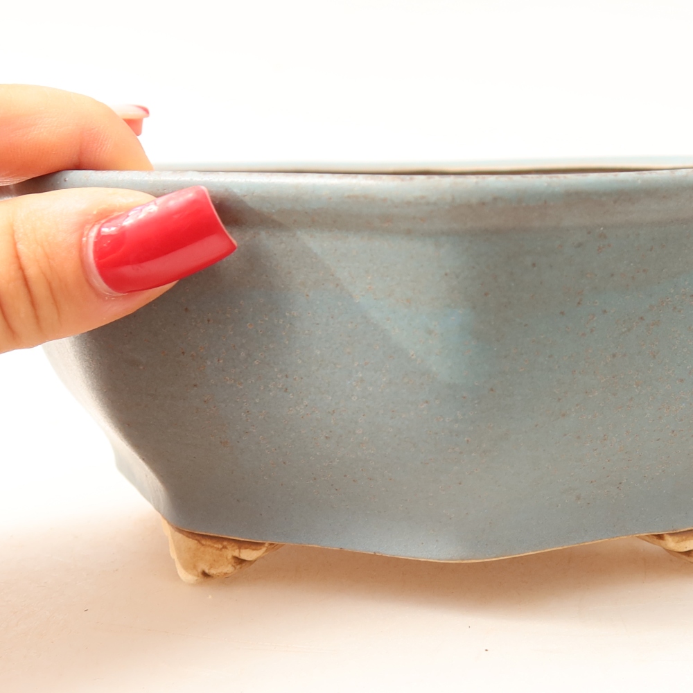 Keramik-Bonsai-Schale 17 x 16 x 6,5 cm, Farbe: Blau