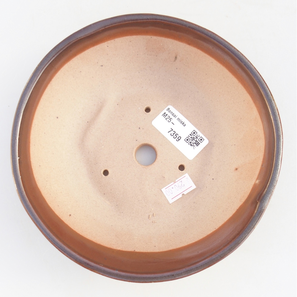 Bonsaischale aus Keramik 17,5 x 17,5 x 5 cm, braun