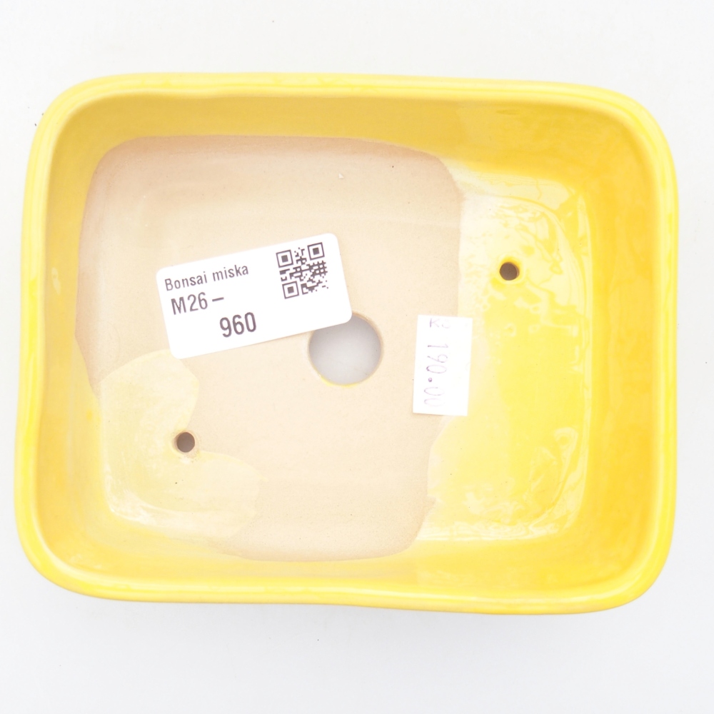 Bonsaischale aus Keramik 12,5 x 9 x 3,5 cm, gelb