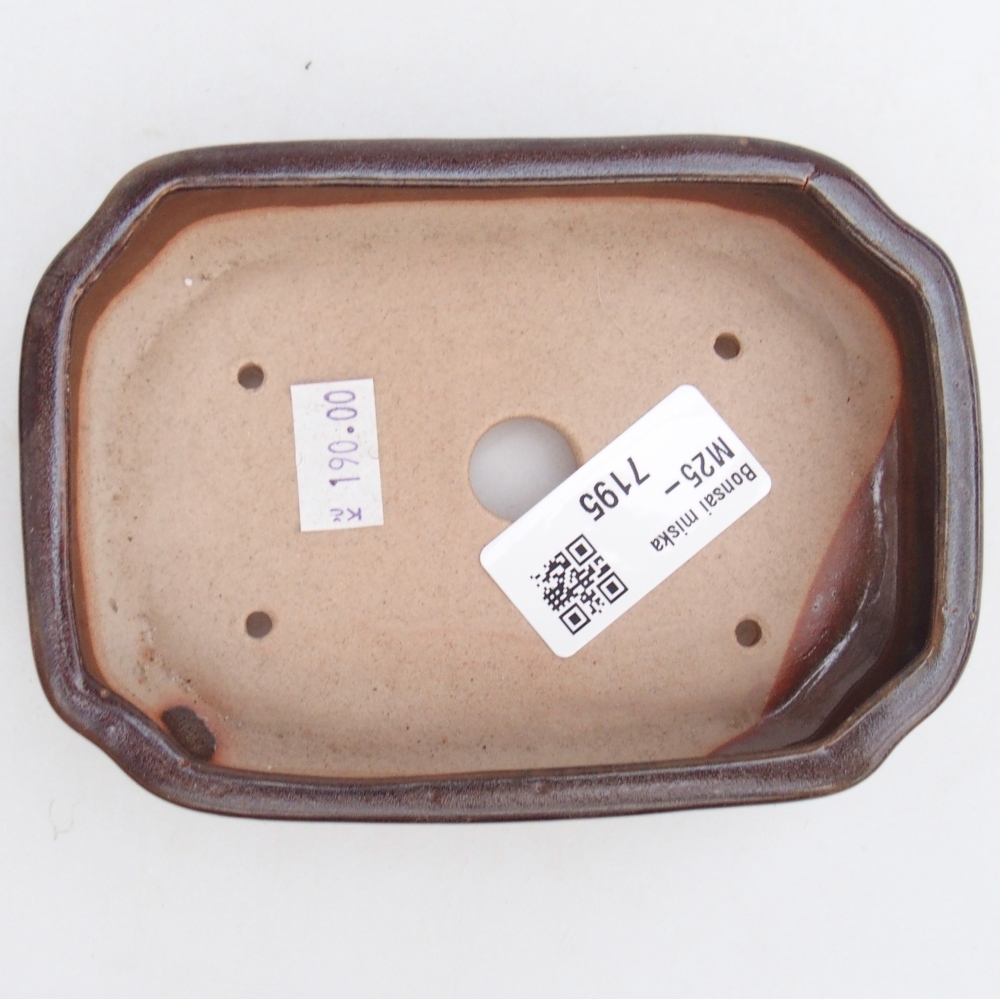 Bonsaischale aus Keramik 13 x 9 x 3 cm, braun