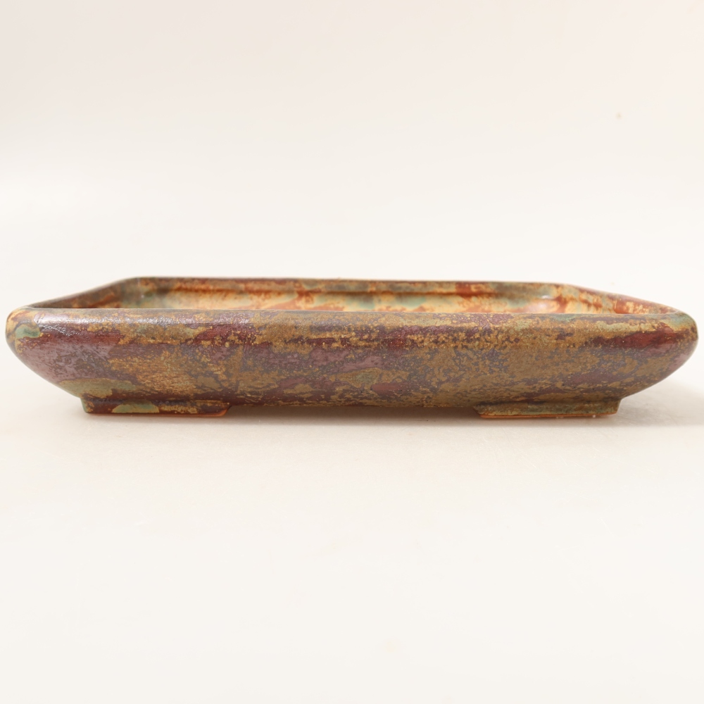 Keramik-Bonsai-Schale 24 x 17,5 x 4 cm, Farbe: grünbraun