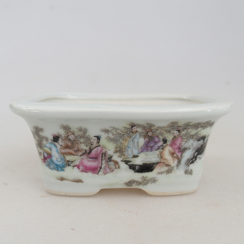 Mini-Bonsaischale 10 x 7,5 x 4 cm, Farbe weiß