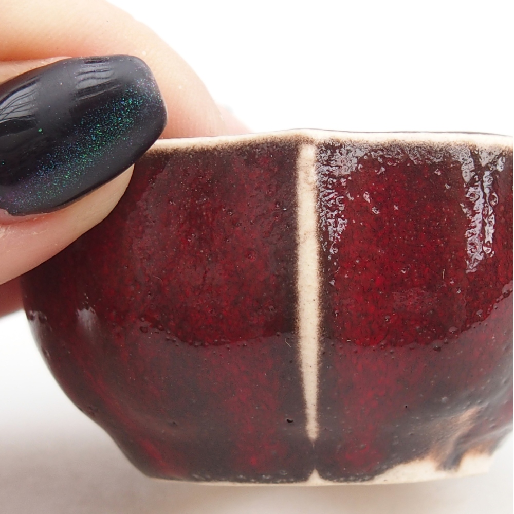 Mini-Bonsaischale 6 x 6 x 3 cm, Farbe rot