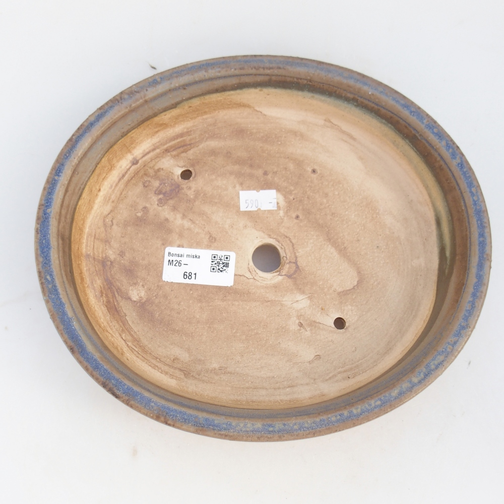 Bonsaischale aus Keramik 24 x 21 x 5 cm, Farbe blau