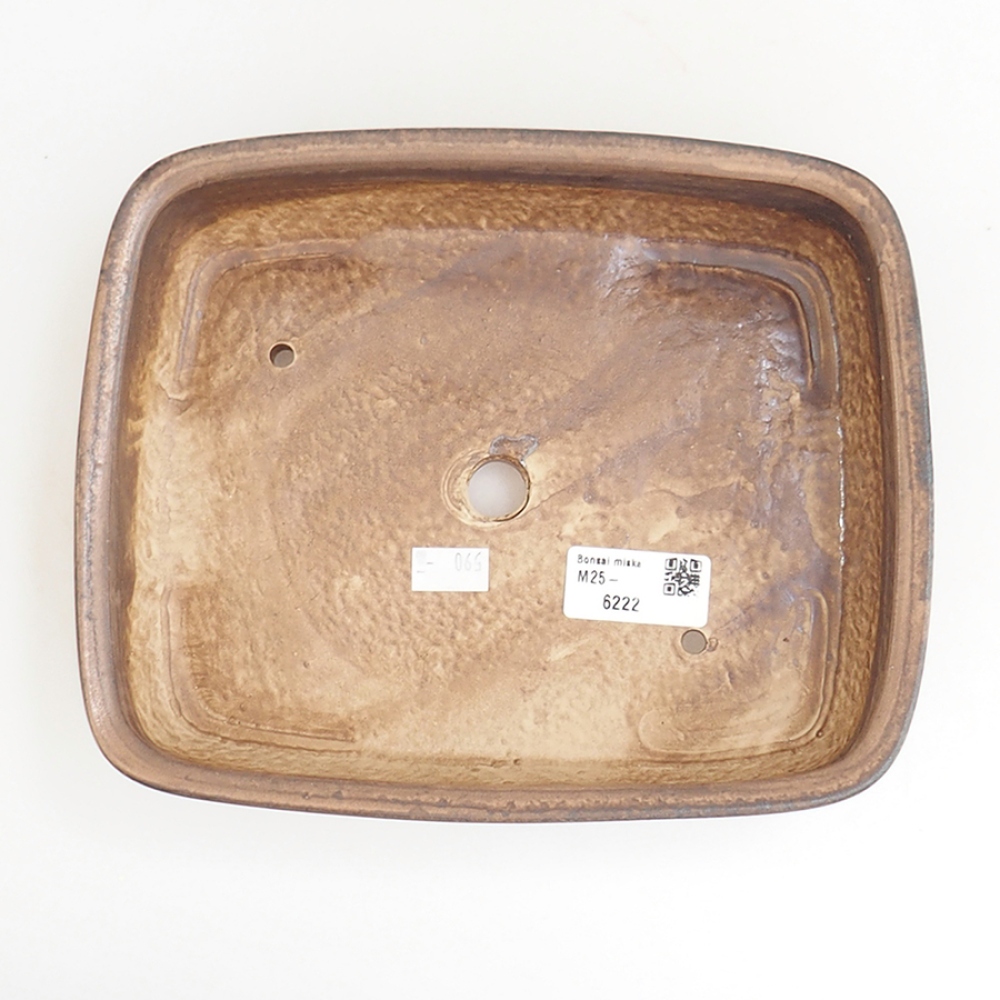 Bonsaischale aus Keramik 21,5 x 17,5 x 5,5 cm, braun