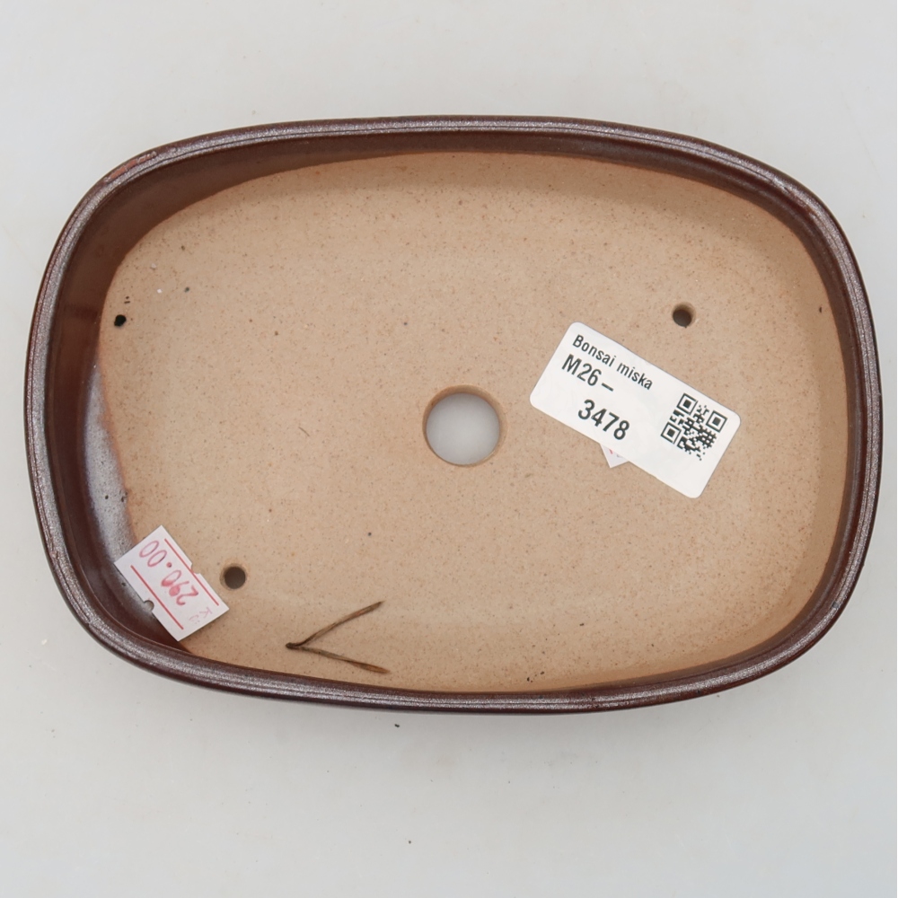 Keramik-Bonsai-Schale 16 x 11 x 3,5 cm, Farbe: braun